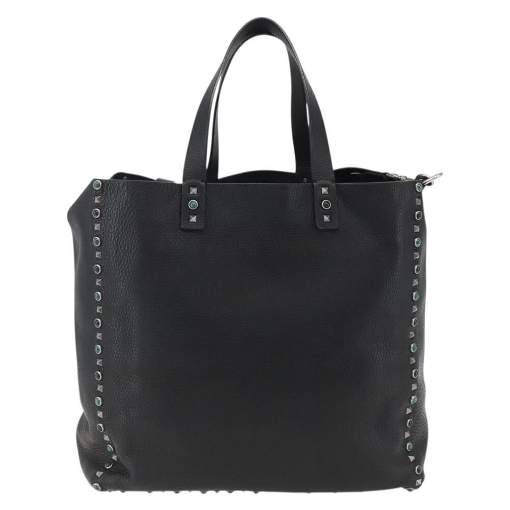 Valentino Leather Tote Bag Black